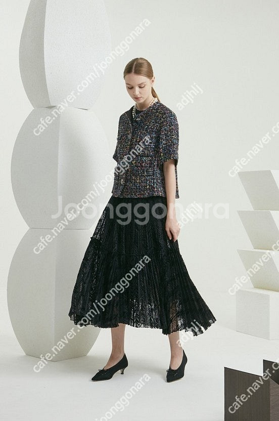 최종가)한섬타임 번아웃 플리츠스커트 55사이즈(타임 마인 랑방 시스템 에스제이)--1