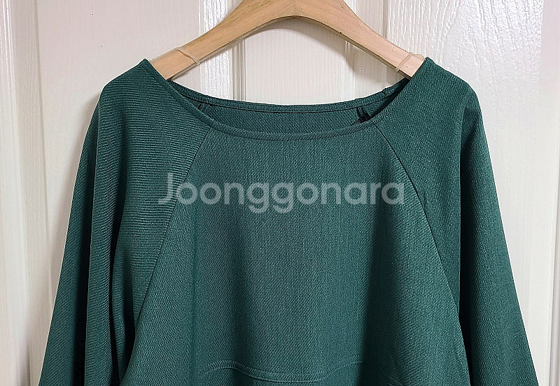 슈라루 청록그린 박시핏 퍼프소매 롱 원피스--8