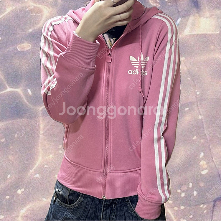 00s 아디다스 플락 후드 져지 핑크 딸기우유 90--1