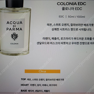 아쿠아디파르마 콜로니아 향수 EDP 100ml 대용량 (미개봉 새상품)