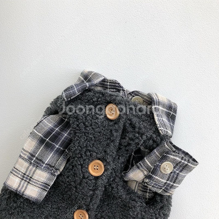 새상품 XL ) 체크셔츠 강아지옷 반려견 애견의류 봄가을룩 레이어드룩 트로이스포인트--2