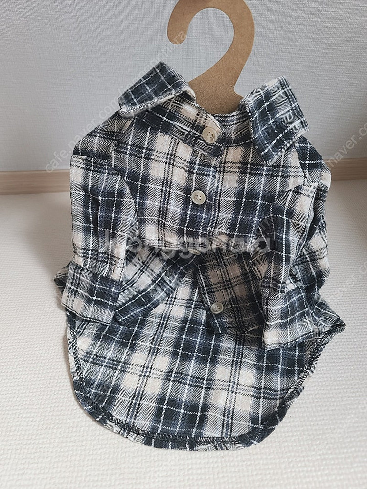 새상품 XL ) 체크셔츠 강아지옷 반려견 애견의류 봄가을룩 레이어드룩 트로이스포인트--4