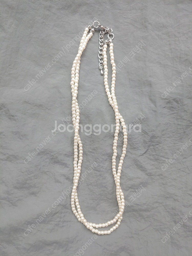 핸드메이드 진주목걸이 비즈목걸이 새제품 택포만원--2