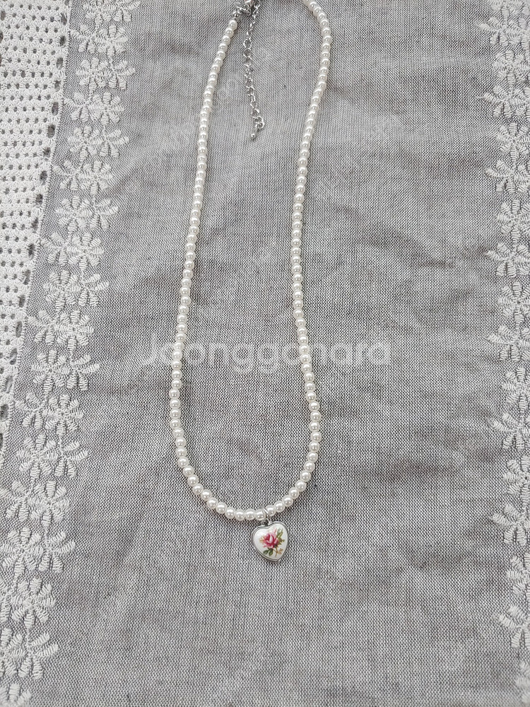 핸드메이드 진주목걸이 비즈목걸이 새제품 택포만원--4