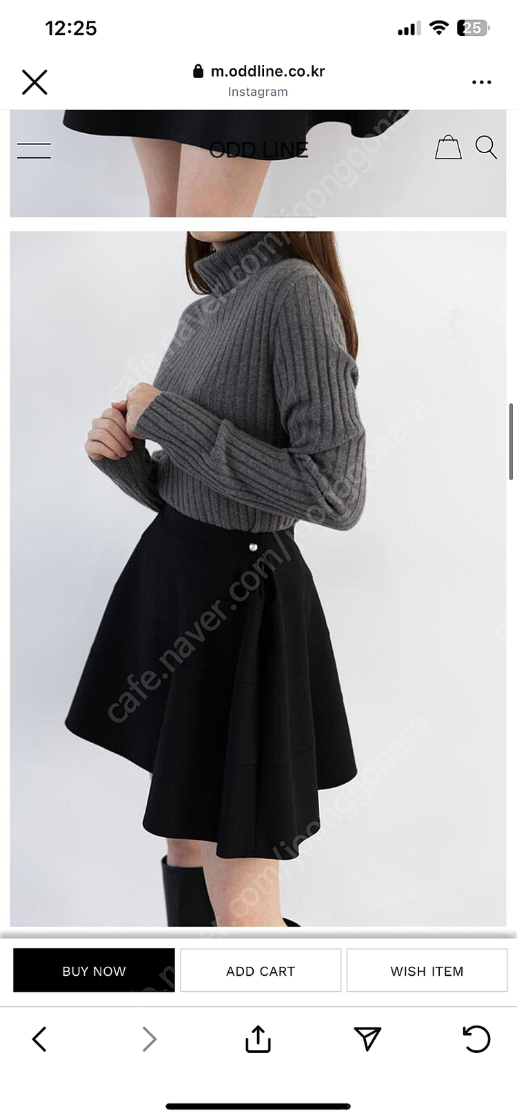 ODD LINE 오드라인 블랙 플레어 스커트--1