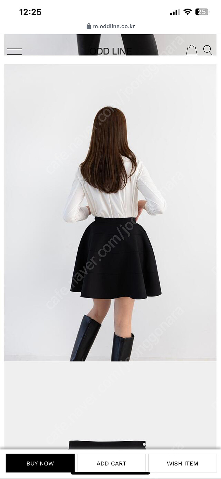 ODD LINE 오드라인 블랙 플레어 스커트--2