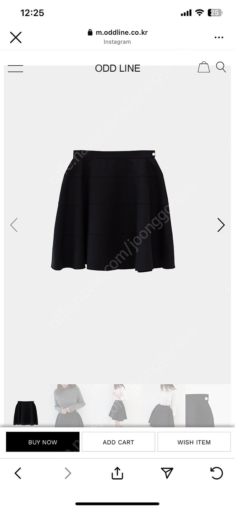 ODD LINE 오드라인 블랙 플레어 스커트--3