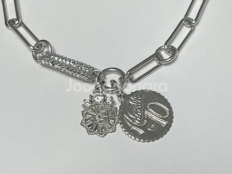 무배) 925 스털링 실버 사슬 체인 코인 메달 팔찌 (새상품) 가격고정, 네고X--3