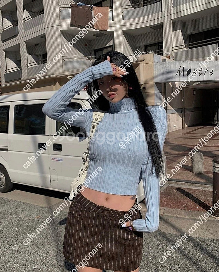 페일제이드 turtleneck ribbed knit 핑크, 페일제이드 목폴라 티셔츠, 페일제이드 골지 목폴라 티셔츠--1