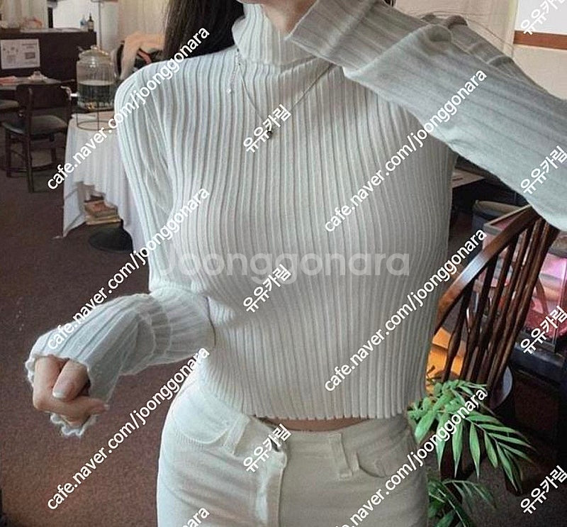 페일제이드 turtleneck ribbed knit 핑크, 페일제이드 목폴라 티셔츠, 페일제이드 골지 목폴라 티셔츠--4