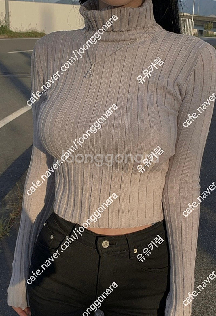 페일제이드 turtleneck ribbed knit 핑크, 페일제이드 목폴라 티셔츠, 페일제이드 골지 목폴라 티셔츠--5