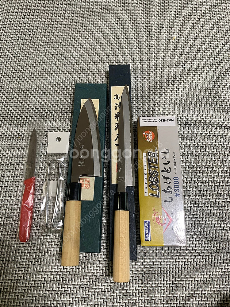 탄소강재질 마사끼사시미칼210미리 + 대바칼세트 및 용품 일괄처분합니다--0