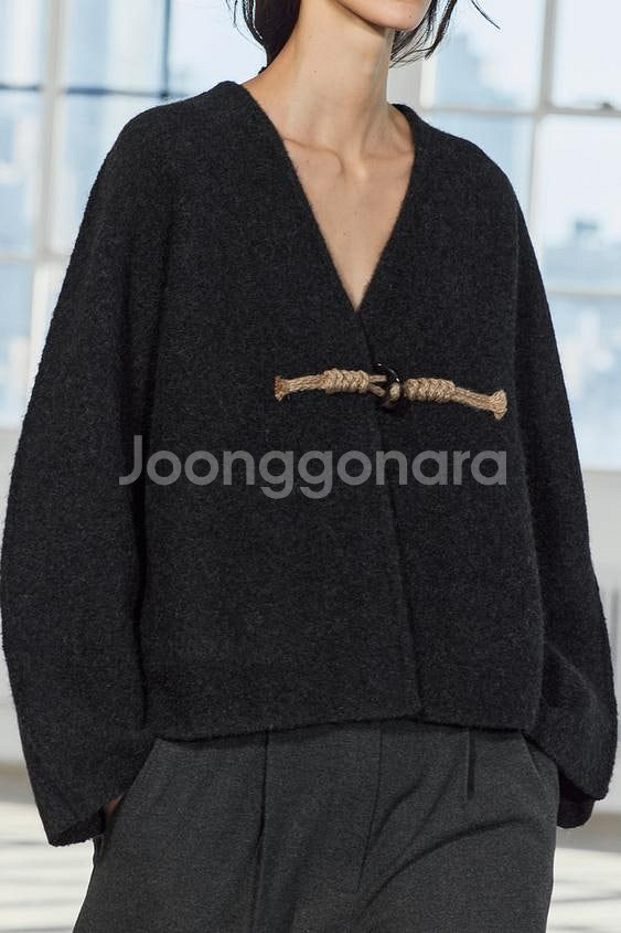 자라 토글 로브 숏 코트 가디건 EU XS-S--3