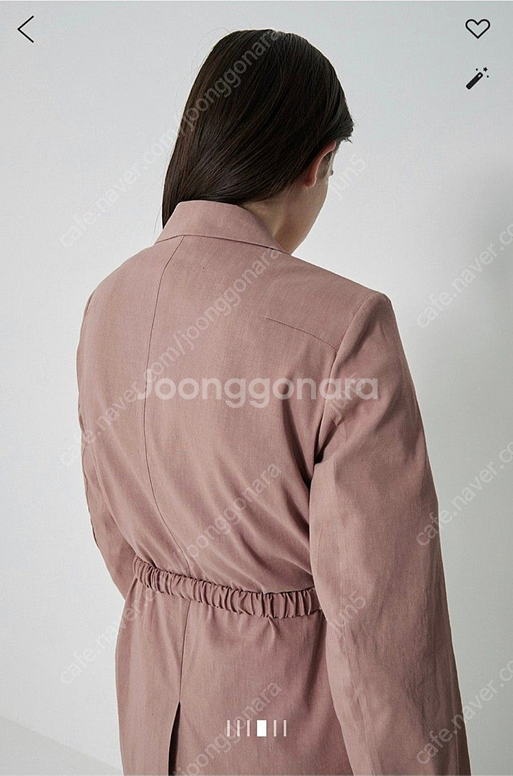 (한섬) 시스템 벨티드 싱글 자켓 핑크베이지 66--3