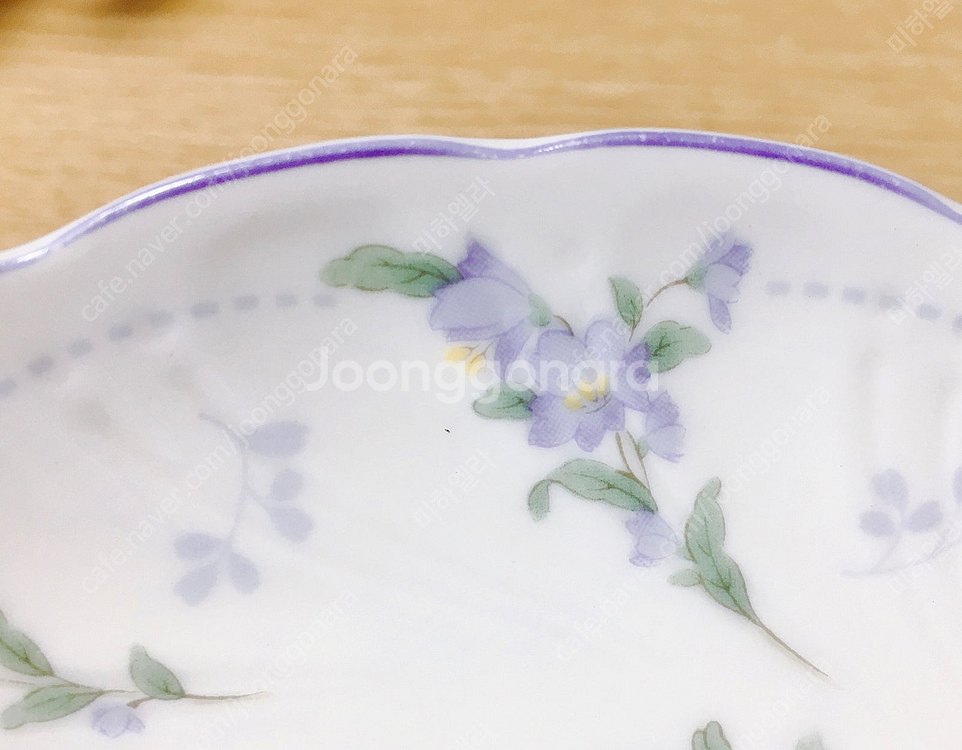 [1조 가격]일본 빈티지 비너스차이나(노리다케 옛 이름) 라이트 퍼플 플라워 패턴 찻잔 겸 커피잔--6