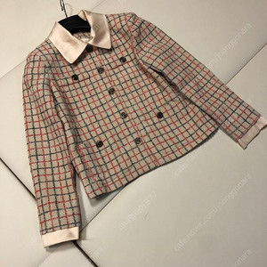 고퀄 프랑스 수입 보세 체크 새틴 카라 트위드 자켓 하객룩 럭셔리 결혼식