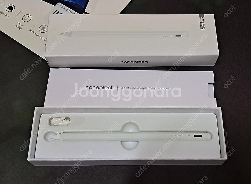 로랜텍 짭플펜슬 터치펜 RRT-412, 아이패드 11세대 탈부착 종이질감 드로잉 액정보호 필름 팝니다--1