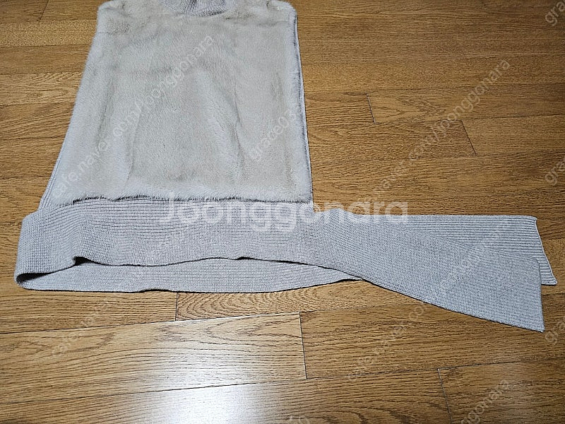 (새상품) 타임 밍크퍼 블록 니트베스트--3