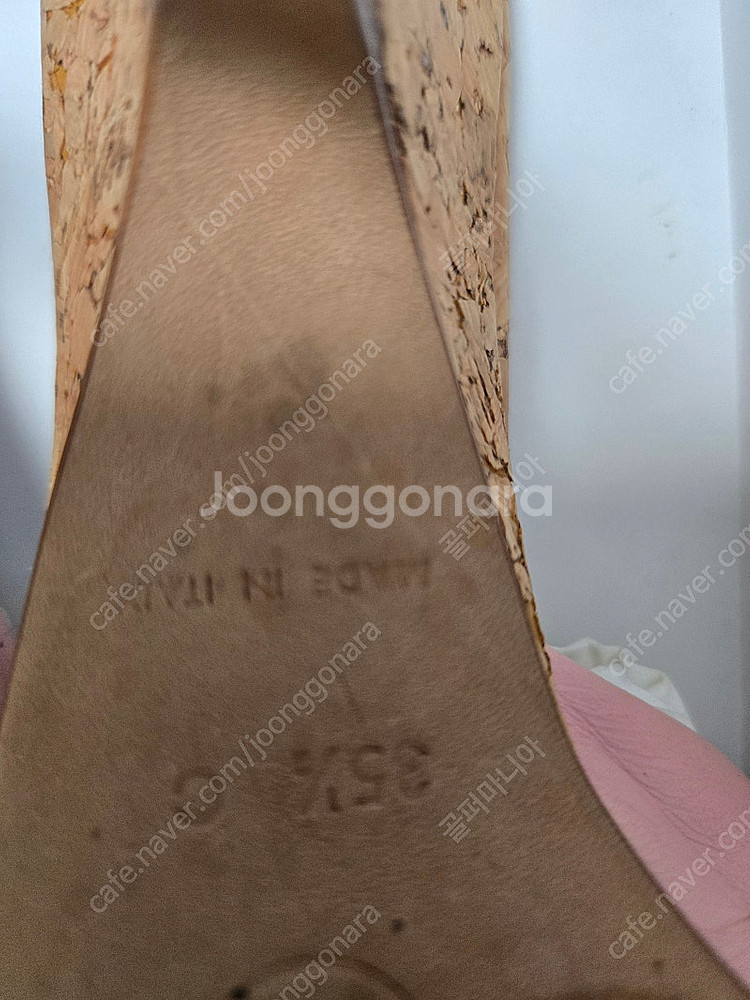 샤넬 핑크 가죽뮬힐--1