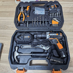 WORX 가정용 전동 드릴+ 드라이버 및 공구 셋