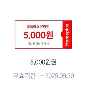 홈플러스 5천원 할인쿠폰 -> 1천원 (하나카드 전용)(2장보유)