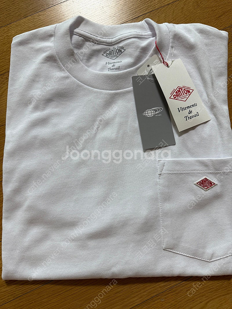 단톤 포켓 반팔 티셔츠 화이트 XL 새상품(선물가능)--1