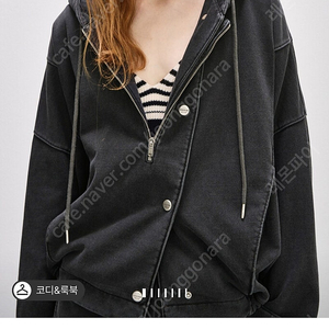 24fw 시스템 후드 하프 집업 데님 점퍼