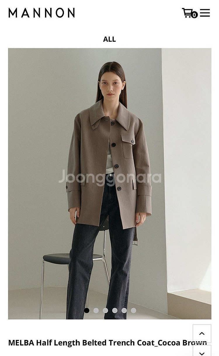 (미착용) 매넌 멜바 트렌치코트--2