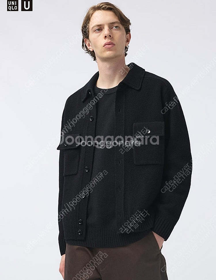 유니클로 U 램스울 니트 자켓--1