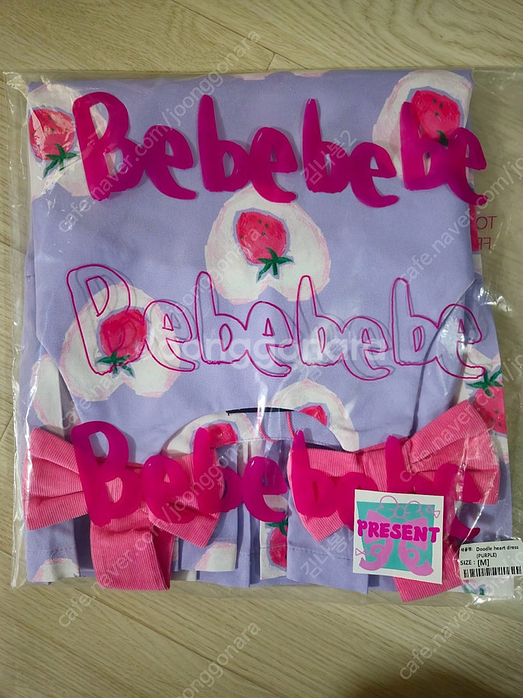 베베베베 25가을 두들 하트딸기 원피스 M사이즈*새상품--2