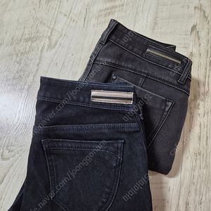 블랙 데님+인디고 데님 바지 28사이즈 2개 기모안감