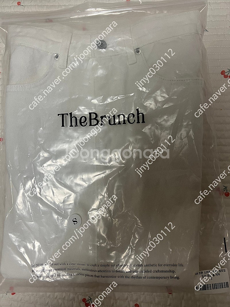 브런치 br코튼스커트 화이트 S새상품 팝니다--3