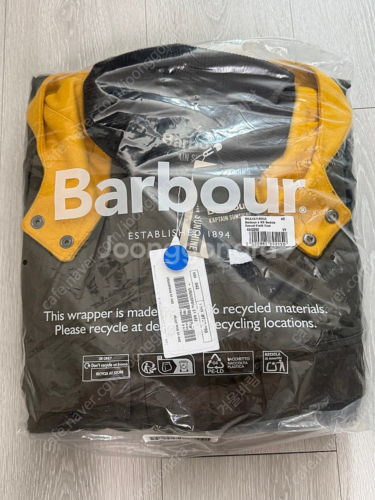 25aw 바버x캡틴선샤인 비데일 필드코트 올리브 42--0