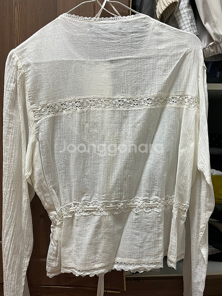 자라 자수 장식 쉬폰 셔츠 블라우스 L사이즈 새상품 0881 102 712--2