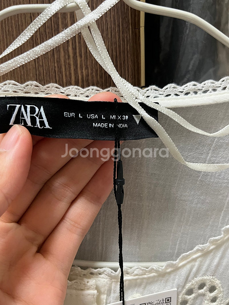 자라 자수 장식 쉬폰 셔츠 블라우스 L사이즈 새상품 0881 102 712--6