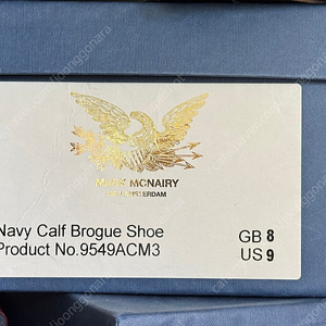 MARK MCNAIRY Navy Calf Brogue Shoe