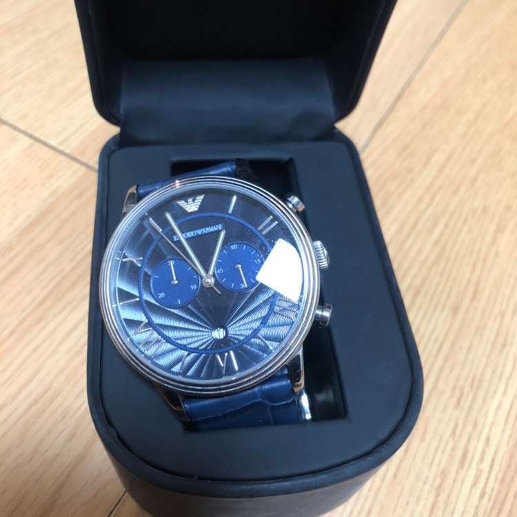 풀박 남자 알마니 가죽 시계 실착1회--3