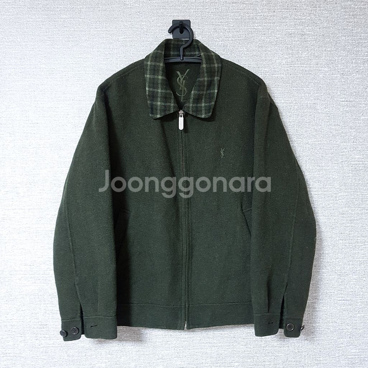 입생로랑 카키 모직 집업자켓 M--1