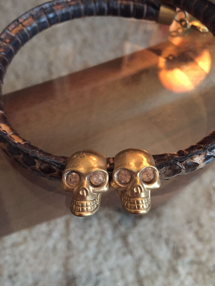 알렉산더맥퀸 해골 펜던트 초커 목걸이--1