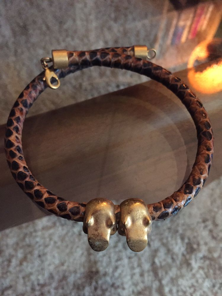 알렉산더맥퀸 해골 펜던트 초커 목걸이--3