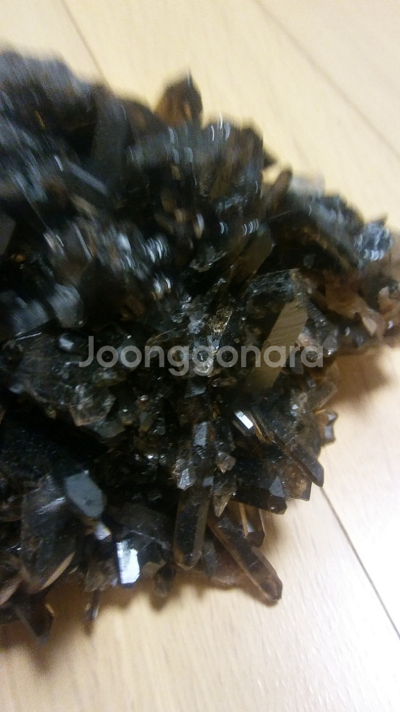 흑수정+연수정 클러스터 (Black quartz)--3