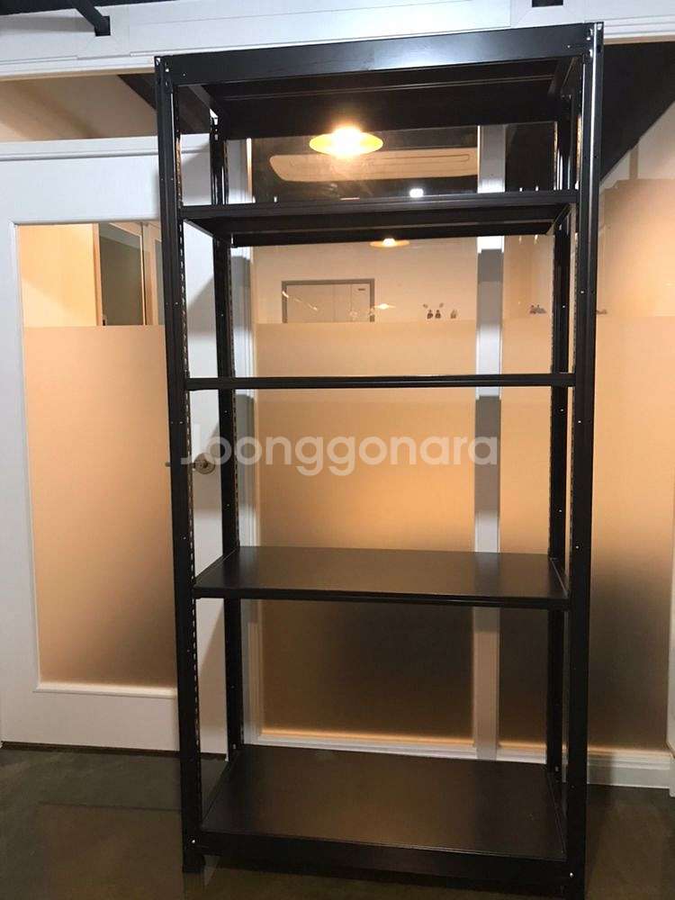 철제 앵글 수납장 선반 (블랙)--0