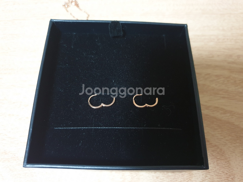 14k 핑크골드 링귀걸이--1