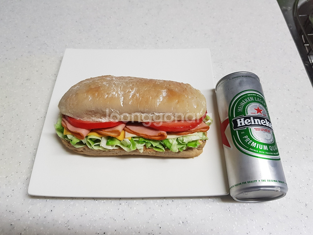 카페 모형 샌드위치 치아바타 바게트--1