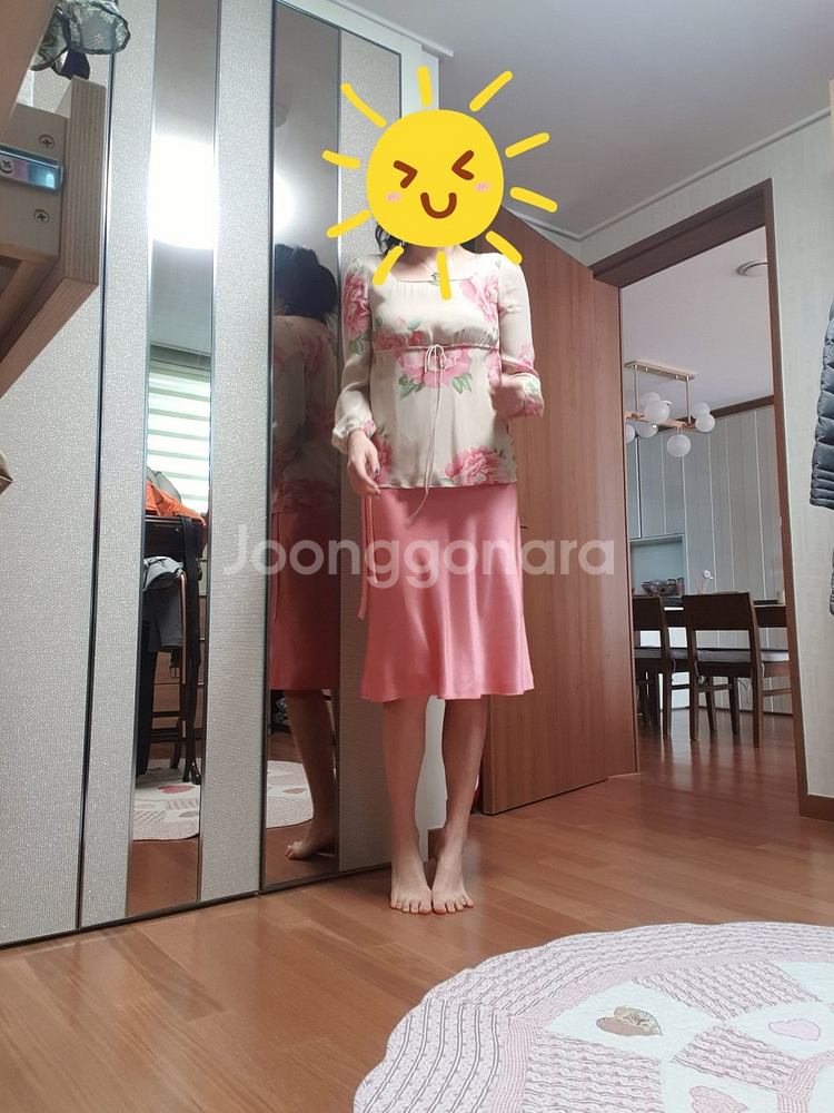 봄 쉬퐁블라우스랑 실크 스커트--0