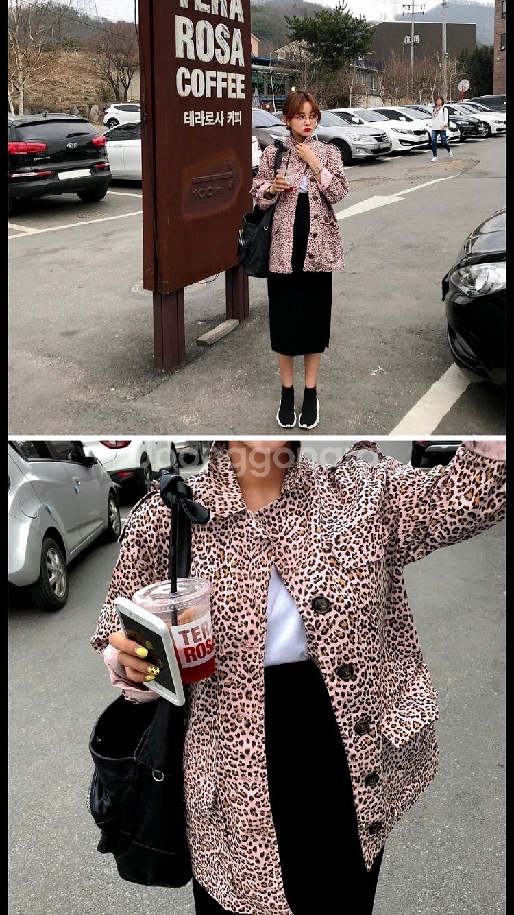 임블리야상 임블리 호피야상 (임블리 핑크레오파드야상)--2