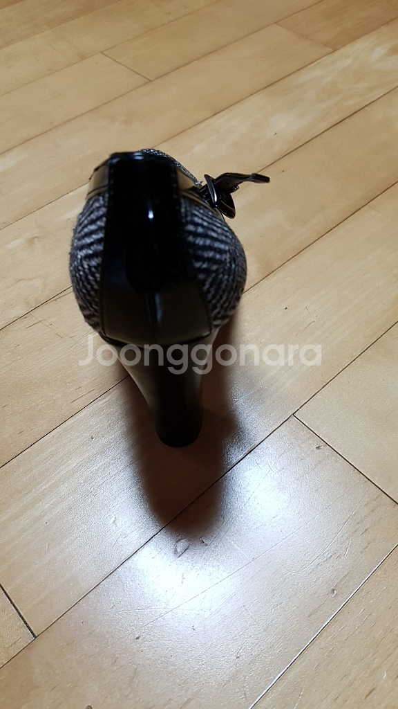 프랑스제 유명마크 etam 트위드힐 230cm 새구두--2