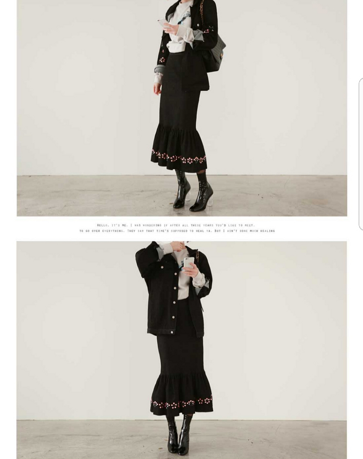 데님 비즈 자켓&스커트 SET--4