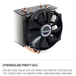써모랩 트리니티 5.0 공랭쿨러 팝니다