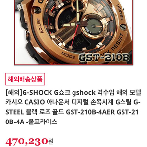 G-SHOCK(지샥 카시오 G-STEEL GST210B